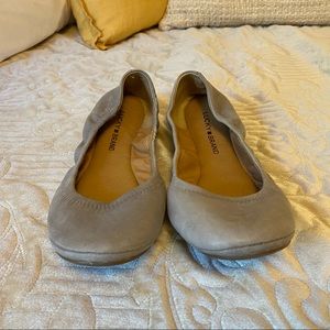 Lucky Brand Emmie Gray Leather Ballet Flats, size 8.5